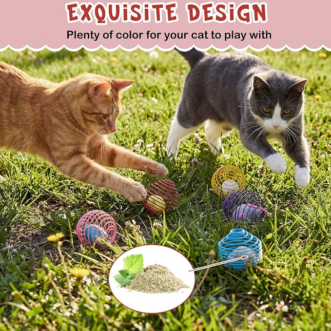Jecery 5 Pcs Cat Toys Spring,Catnip Rats,Soft Color | Interactive Metal Cat Toy, Stretchable Rolling Ball, for Indoor Cats, Colorful Playful Coils, Kitten Pet Supplies - Image 4