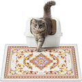 Washable Cat Litter Mat 28"x20" Waterproof Trapping Pad | Kitty Litter Box Mat Featuring A Non-Slip Base And Decorative Design To Trap Scatter For Home Floor Protection by Hedgeink