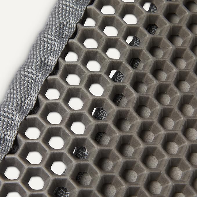 Amazon Basics Double-Layer Cat Litter Mat, Honeycomb Design, Waterproof & Urine-Proof, Non-Slip Scatter Control Trapper Mat, Easy Clean, Soft on Paws, Grey, 15" x 24" - Image 3