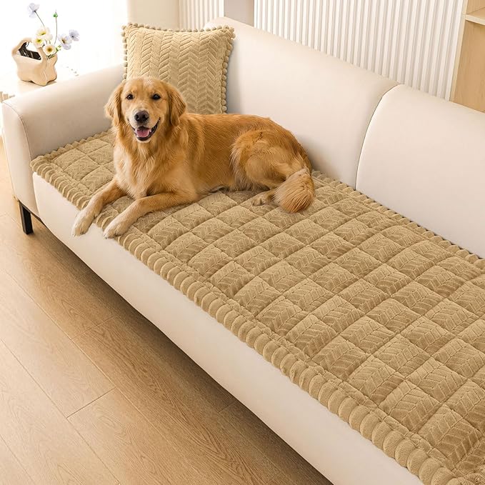 Smiry Couch Cover for Dogs, Non Slip Fuzzy Pet Sofa Covers Washable | Sofa Slipcovers for 3 Cushion Couch, Soft Thick Furniture Protector for Cats Dogs, Against Fur, Dirt, Scratch (27.6"x82.7") by Smiry