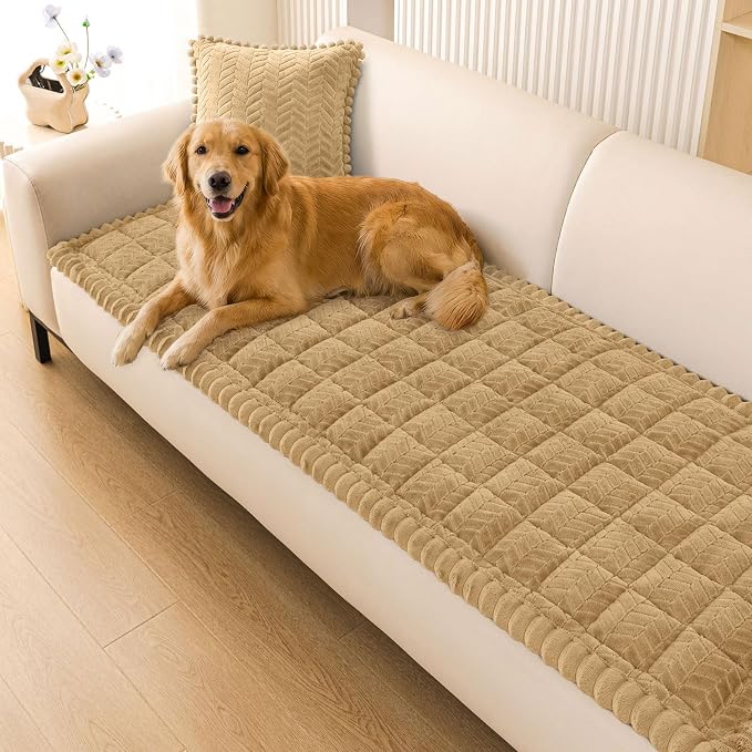 Smiry Couch Cover for Dogs, Non Slip Fuzzy Pet Sofa Covers Washable | Sofa Slipcovers for 3 Cushion Couch, Soft Thick Furniture Protector for Cats Dogs, Against Fur, Dirt, Scratch (27.6"x70.9") by Smiry