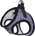 Bark Appeal Lavender Plaid Step-in Dog Harness for Small to Medium Sized Pets – Updated Sizing, Re-Measuring is Essential – Soft Vest Harness – Anti-Choke with Adjustable Strap & Heavy Duty Clip – M by BarkAppeal