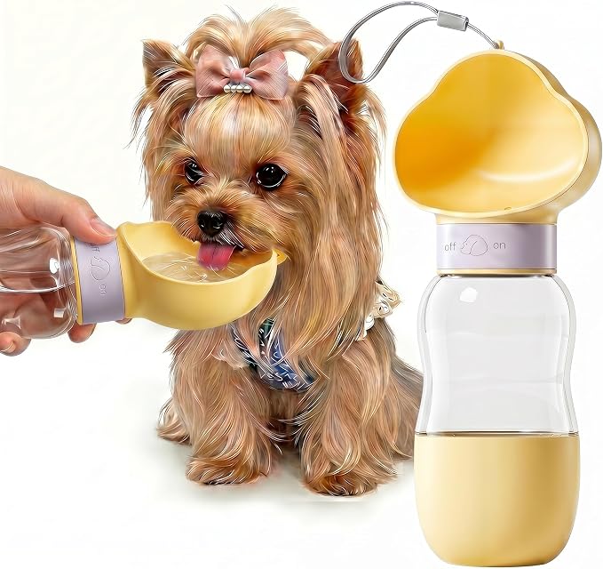 Portable Dog Water Bottle, Travel Bowls, Doggy Food Container | Puppy Drinking Bottle Dispenser | Small Dogs Needs | Gift for Dog Lover | Pet Travel Essentials Boy Dog Accessories by Unknown