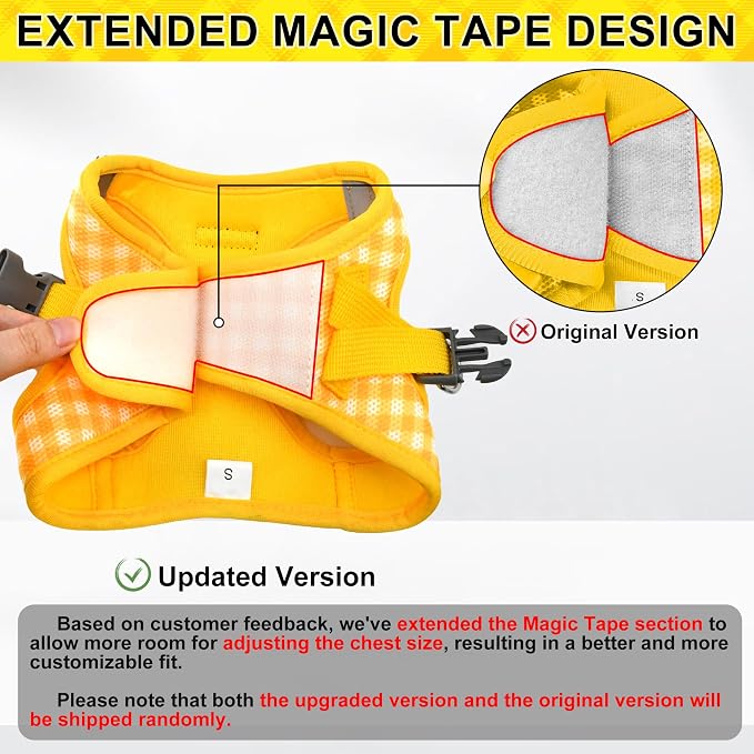 AIITLE Step in Medium Dog Harness and Leash Set, Puppy Pet Vest, Yellow M | Breathable Mesh, Adjustable Fit, No-Pull Reflective Design, Escape Proof, for Small-Medium Dogs, Outdoor Walking, Running - Image 7