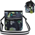 PetAmi Dog Treat Pouch, Pet Treat Pouch for Training, Dog Walking Bag Holder for Kibbles, Pet Food Toy, Dog Trainer Essentials Supplies, Poop Bag Dispenser, 3 Ways to Wear (Floral Grey) by PetAmi