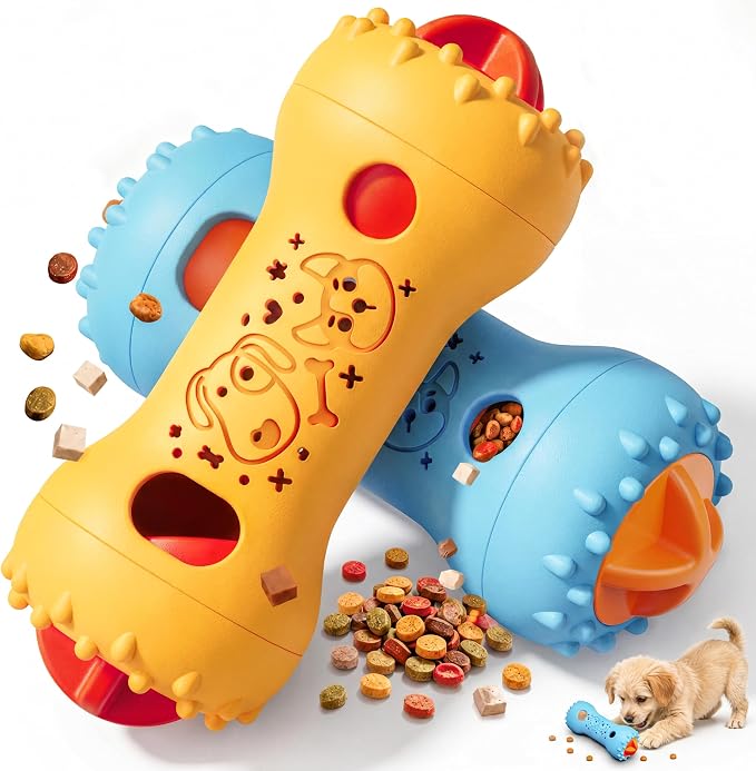 FOXMM Interactive Treat Dispensing Dog Toys, Adjustable Dog Puzzle Toy | Cognitive Dog Toys, Stimulating Dog Toys to Keep Them Busy, Puppy Puzzle for Small Medium Dogs, 2 Pack by FOXMM