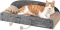 FUKUMARU Large Cat Scratcher Bed, 26 Inch Cat Scratching Bed Sofa Indoor | Cardboard Cat Scratcher with 2 Reversible Scratch Pad Refills, Durable Large Cat Scratching Lounger with Ball Toy, Grey by FUKUMARU