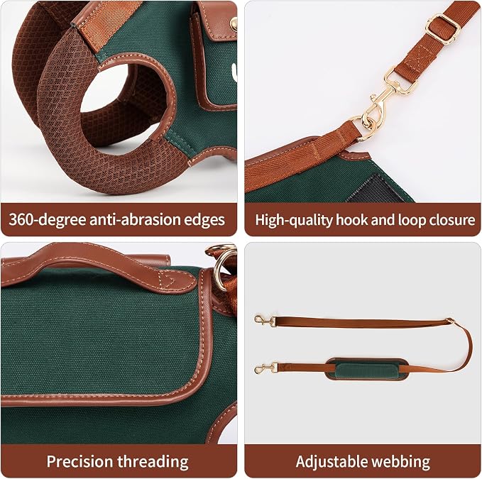 Wakytu Dog Lift Harness Dog Carrier Sling for Small Dogs & Cats,L | stylish puppy sling carrier with handle & pocket,adjustable leash,walking & travel - Image 9