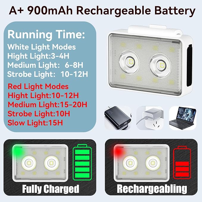 Rechargeable Dog Collar Lights, SUPPENGUIN 3+4 Modes Dog Lights Clip on for Night Walking, Night time, Portable, IP44 Waterproof (White, 2 Pack) - Image 4