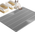 TRZZ XXL Cat Litter Mat, Large Silicone Waterproof Mat, Gray | Non-Slip, Easy to Clean, Cat Litter Trapping Mat, Kitty Litter Catcher, Scatter Control, for Floor by TRZZ