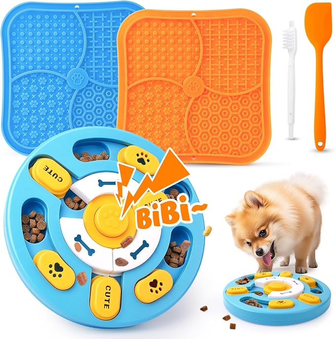 KIPRITII Dog Puzzle Toys with Dog Lick Mat for Small & Medium Dogs | Mental Stimulation，Slower Eating，Interactive Feeding by Eefitoys