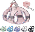 Step in Dog Vest Harness and Leash Set with Escape Proof Design | Diamond Mesh,Reflective Bands,Adjustable Pet Outdoor Harnesses,Medium Size Dogs Pearl Pink M by PetSuppliesManufacturer
