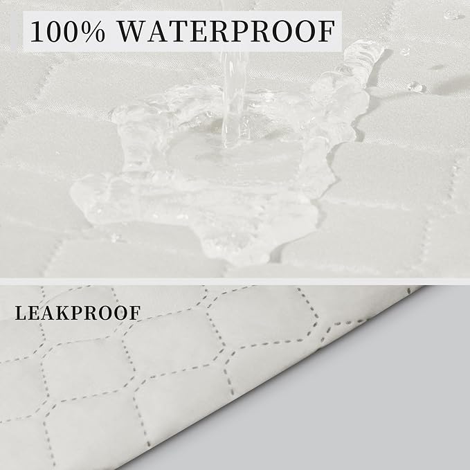 ISSUNTEX Double Protection 100% Waterproof Recliner Covers for Living Room, Reversible Furniture Protector Recliner Couch Sofa Slipcover for Dogs, Pets, Kids (Recliner, Ivory/Ivory) - Image 3