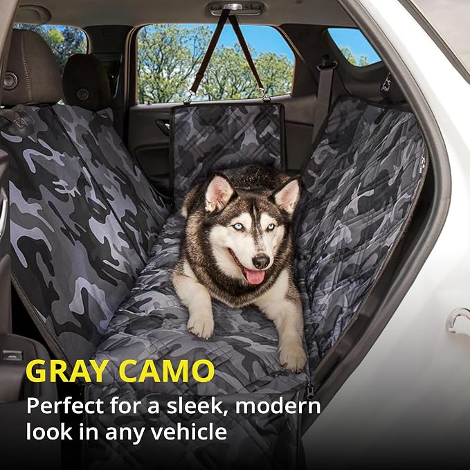 Meadowlark Dog Car Seat Cover, Heavy Duty Hammock, XL Trucks, Gray Camo - Image 8