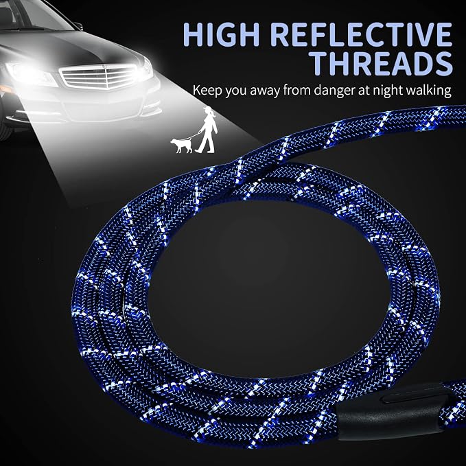Long Dog Leash for Training 50Ft-Reflective Nylon Rope with Swivel Hook-Recall Agility Lead for Large Small Medium Dogs Outside Walking Hiking-Royal Blue - Image 3