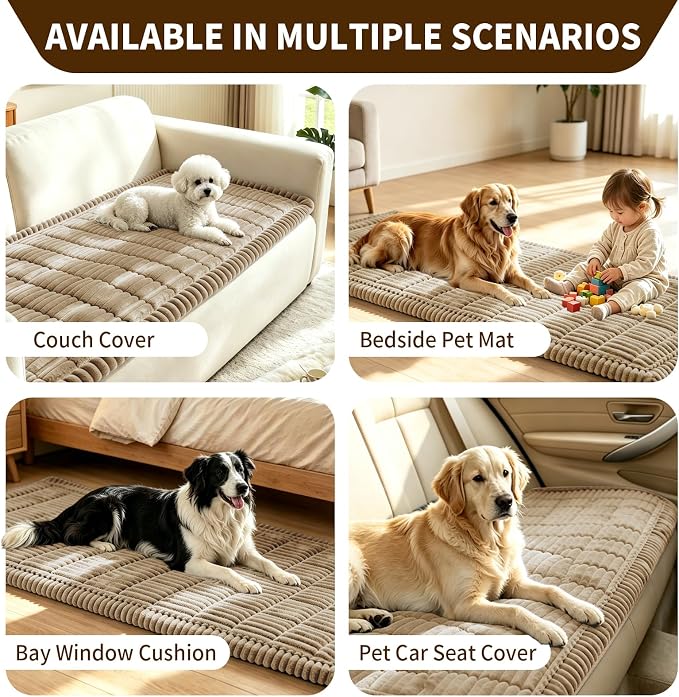 Leakproof Couch Cover for Dogs, Non Slip Washable Sofa Protector | Stain-Resistant Window Seat Cushions Chair Mat Car Seat Cover for Kids Pets (Camel 27.6" x 82.7") - Image 7