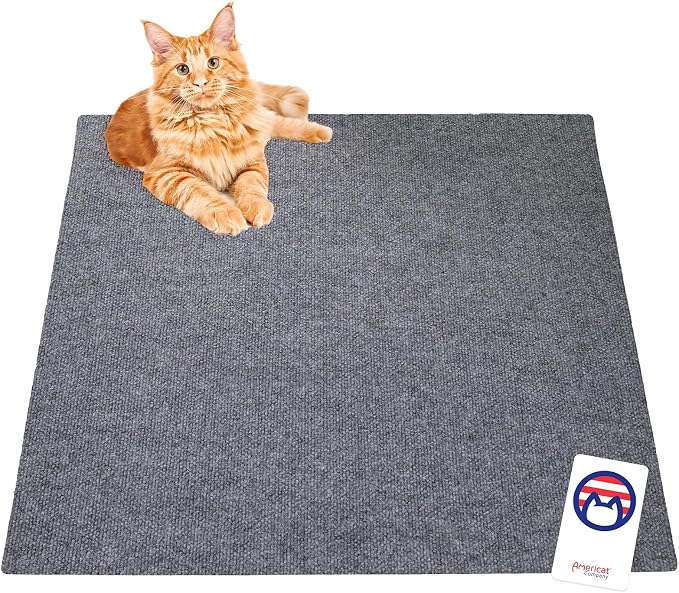 Cat Litter Mat by Americat – 36 x 28 Inches Machine Washable for Easy Clean, Waterproof & Made in USA – X Large Mat Traps Litter Around Cat Litter Box & Protects Floors by AmericatCompany