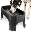 Neater Pet Brands Extra Large Water Bowl for Dogs, Elevated Outdoor Dog Water Bowl (2.25 Gallon XL Capacity), Big Trough Style Food Dish for Indoors or Outside, No Spill Large Dog Bowls, Black by NeaterPetBrands