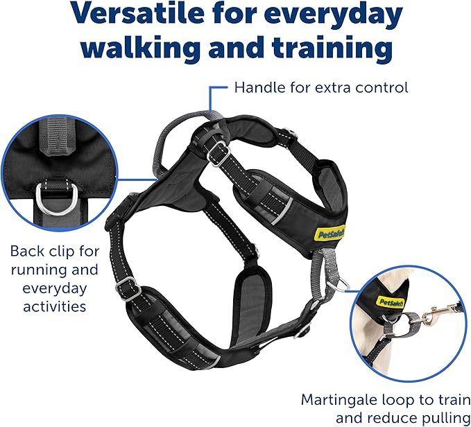 PetSafe Easy Walk Comfort No Pull Dog Harness, Black, Medium | Stops Pulling on First Use with Front Martingale Loop, Full-Body Padding, 5-Point Adjustable Fit - Image 4