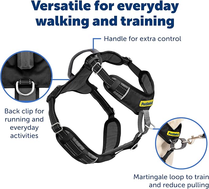 PetSafe Easy Walk Comfort No Pull Dog Harness, Black, Large | Stops Pulling on First Use with Front Martingale Loop, Full-Body Padding, 5-Point Adjustable Fit - Image 4