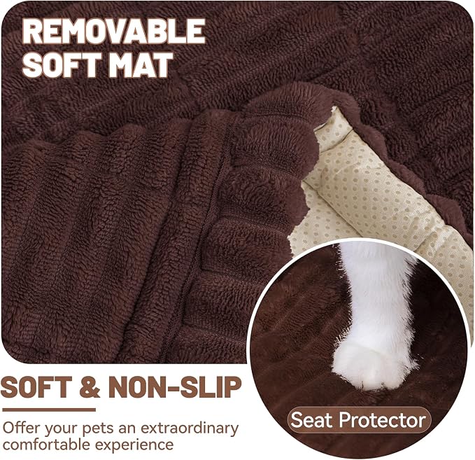 Dog Car Seat Waterproof Bed Cover Back Seat Dark Brown 23.6”x51” | Nonslip Soft Comfortabl Pet Bed Mat Car Blanket for Travel Backseat Extender Seat Covers Dog Bed for Cars Trucks and SUVs - Image 5