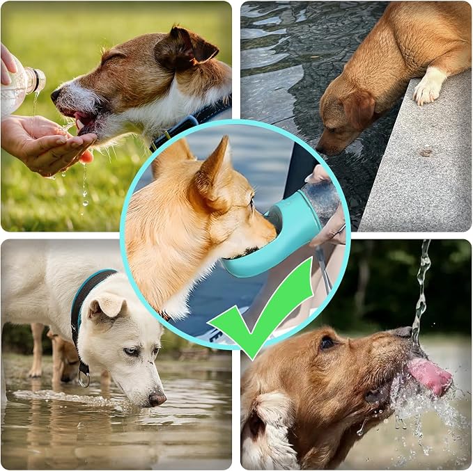 Kalimdor Dog Water Bottle,Leak Proof Portable Puppy Water Dispenser with Drinking Feeder, Dog Walking Accessories for Pets Outdoor Walking, Hiking, Travel, Food Grade Plastic - Image 6
