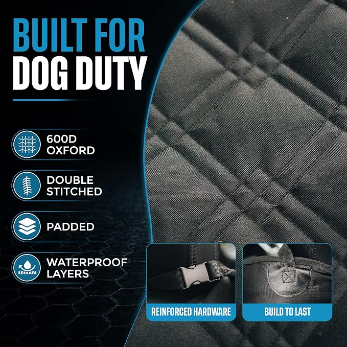 Bulldogology Dog Car Seat Cover 64"x60" Waterproof Heavy Duty Bench Dog Hammock Backseat Protector from Hair, Muddy Paws, Scratches - Pet Car Seat Cover for Cars Trucks SUVs (X-Large) - Image 6