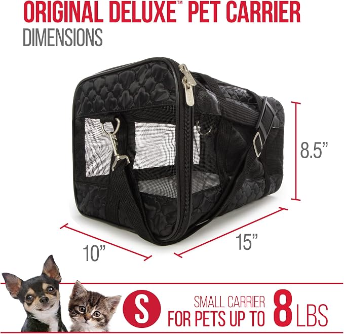 Sherpa Original Deluxe Travel Pet Carrier, Airline Approved & Guaranteed On Board - Black Lattice, Small - Image 3