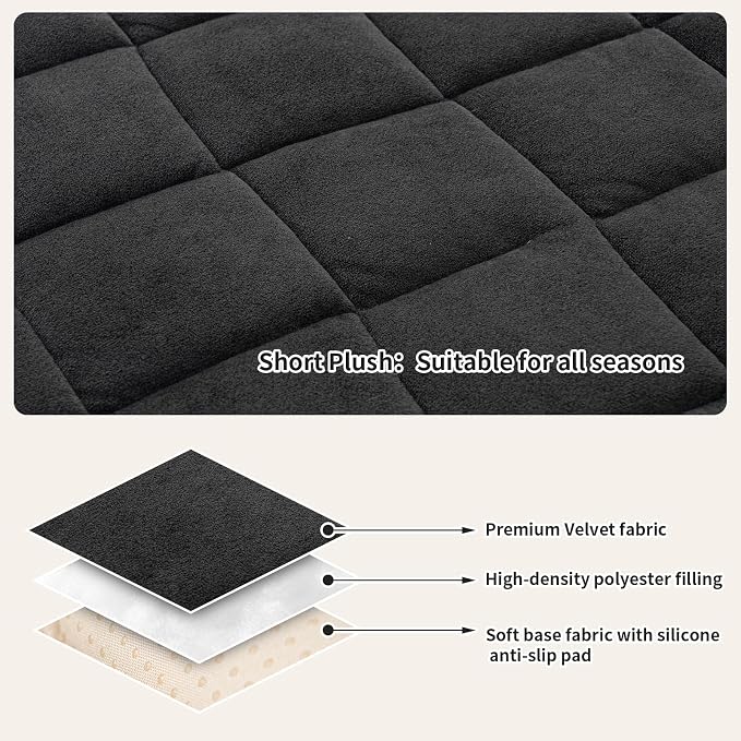 Couch Covers for Dogs, Pet Couch Covers for Recliner, Couchs Protector for Dogs, Sofa Cover for Pets Washable, Dog Cover for Couch, Velvet Couchs Protector for Pets(1PC,Dark Grey,27.6"×27.6") - Image 2