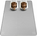 Silicone Cat Litter Mat for Litter Box 57”x40” Large Cat Mat, Light Grey | Waterproof, Non-Slip, Leak-Proof Rug Mat with Lip, Easy to Clean, Extra Large Litter Catcher Mat for Floor by Bartuke