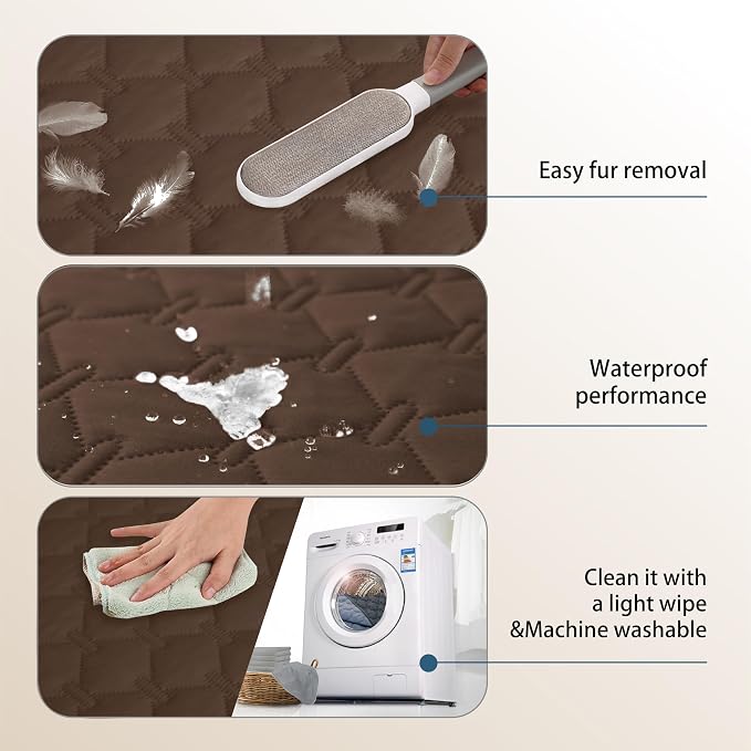 gogobunny 3X Stronger Waterproof Pet Blanket, Scratch Proof Furniture Protector for Dogs Cats, Reversible Cover 30x30 Inch, Dark Chocolate - Image 5