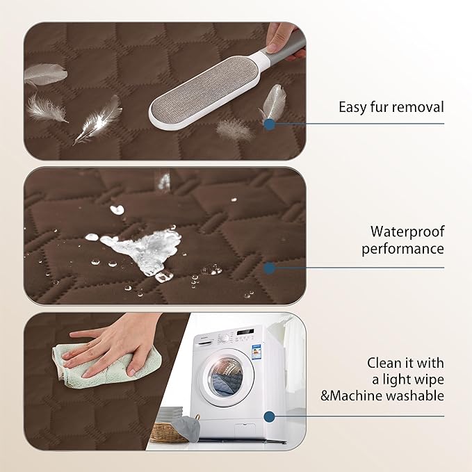 gogobunny 3X Stronger Waterproof Pet Blanket, Scratch Proof Furniture Protector for Dogs Cats, Reversible Cover 52x82 Inch, Dark Chocolate - Image 8