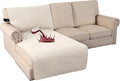 Turquoize 100% Waterproof Sofa Covers Chaise Lounge L Shape Sofa Protector Slip Cover Triple Non-Slip Sofa Slipcover for Sectional Couch Cover for Pets, Kids (Chaise, Ivory) by Turquoize
