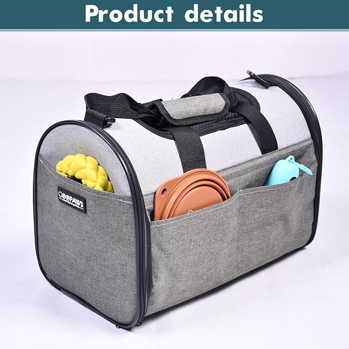 Jespet Airline Approved Soft-Sided Kennel Pet Carrier for Small Dogs Cats | Collapsible, Built-In Leash, Large Storage Pocket, Travel Handbag & Car Seat, Up to 10lbs - Image 8