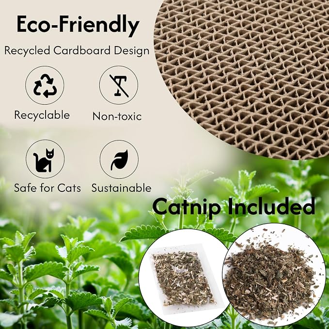 Cardboard Cat Scratcher Box XL, 5 Pack Pads, Indoor Cats Bed | 17x13x5 Size, Reversible Pads, Smart Hole Design, Catnip Included, Low Mess, Furniture Protection, Multi-Cat Friendly - Image 6