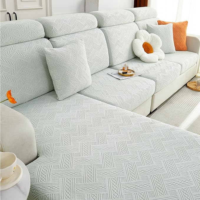 hyha Individual Couch Cushion Covers, Sofa Seat Cushion Covers Washable | Stretch Dog Couch Cover, Elastic Bottom, Anti-Slip Protector, Ideal For Pets & Kids, Durable Sofa Slipcover, Back Cover M by hyha