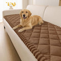 Smiry Non Slip Couch Cover for Dogs, Fuzzy Plush Pet Sofa Protector | Washable Furniture Cover for Large Dogs & Cats, Scratch & Dirt Resistant, For 3 Cushion Couch, Brown, 27.6"x70.9" by Smiry