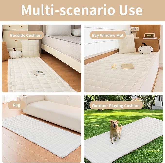 Couch Covers for Dogs, Pet Couch Covers for Loveseat, Couchs Protector for Dogs, Sofa Cover for Pets Washable, Dog Cover for Couch, Velvet Couchs Protector for Pets(1PC,Beige White,27.6"×59") - Image 4
