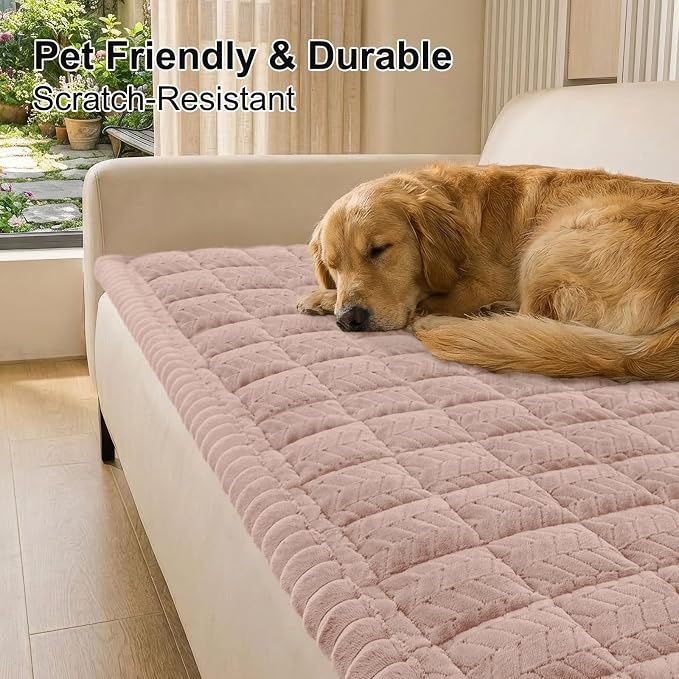 Smiry Couch Cover for Dogs, Non Slip Fuzzy Pet Sofa Covers Washable | Sofa Slipcovers for 3 Cushion Couch, Soft Thick Furniture Protector for Cats Dogs, Against Fur, Dirt, Scratch (35.4"x88") - Image 9
