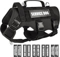 Service Dog Vest Harness for Large Dog, Tactical Working MOLLE Vest with 10 Pet Patches, No Pull Heavy Duty Harness for Training Walking by WINSEE