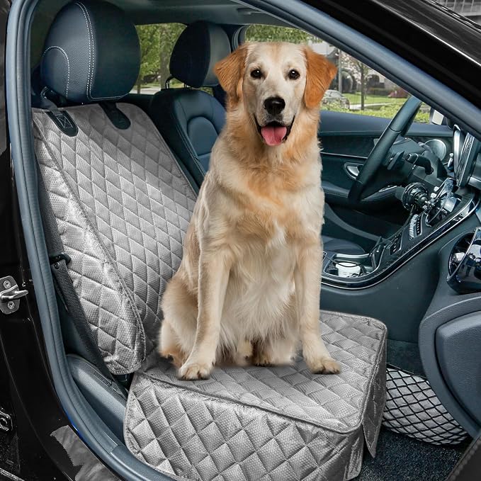 PETICON Waterproof Front Seat Car Cover, Full Protection Dog Car Seat Cover | Side Flaps, Nonslip, Scratchproof, Fits Cars, Trucks, SUVs, Jeep - Image 4