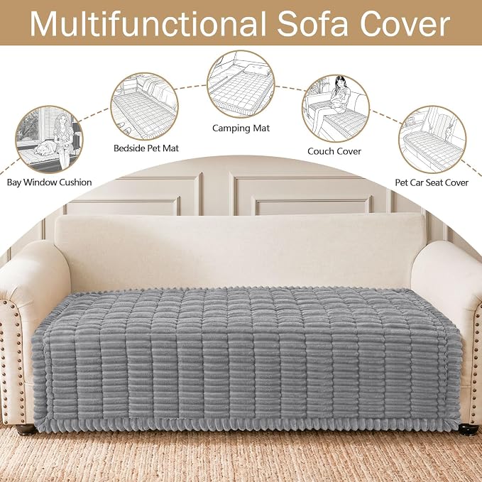 hyha Couch Cover for Dogs, Washable Non Slip Plush Flannel Sofa Protector | Thick Flannel, Anti-Slip Backing, Pet Hair & Scratch Protection, Fits Sofa & Loveseat (43" x 82.7") - Image 3