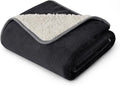 Bedsure Waterproof Blanket for Bed Soft Sherpa Fleece Throw,Twin 80"x60" | Plush Cozy Calming Reversible Dog Blankets for Large Senior Dogs,Warm Bed Couch Cover,Pet Furniture Protector,Black by Unknown