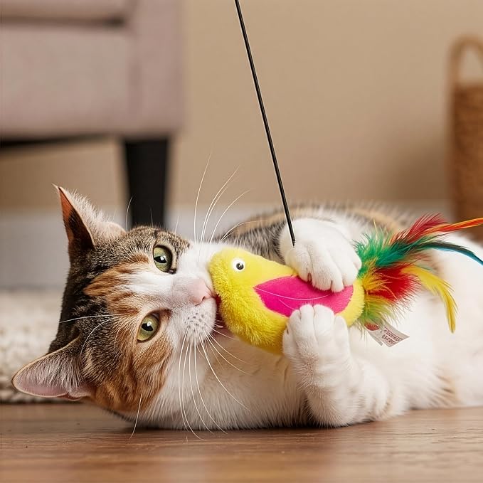 SPOT A-Door-Able Plush Bird Cat Toy | Rattle and Catnip Cat Toy Provides Hours of Entertainment for Your Cat | Hangs on Any Size Door Frame - Image 9
