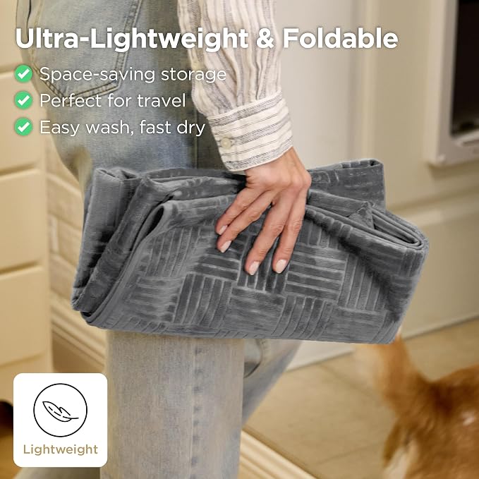 Bedsure Waterproof Bed Cover for Bed and Dogs Quick Drying，82x120IN | Waterproof Blanket Washable for Large Dogs Cal King Bed Cozy, Lightweight Furniture Protector for Pet Cat, Ash Grey - Image 4