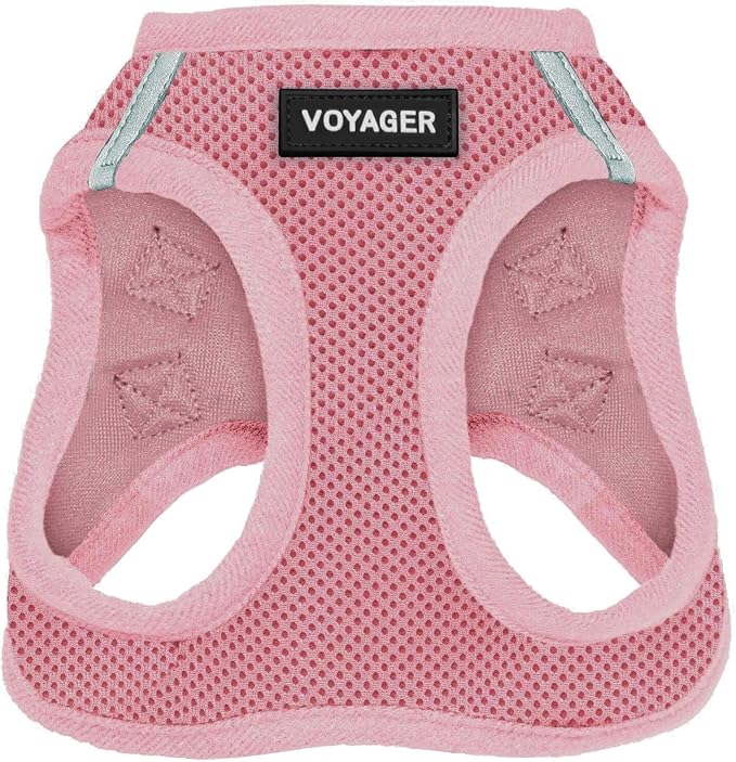 Voyager Step-in Air Dog Vest Harness - Pink, X-Small | 13 - 14.5" in Chest, Reflective Bands, All Weather Breathable Air Mesh, Cats Compatible, Lightweight, Fast Drying by BestPetSuppliesLLC