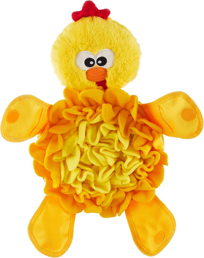 Outward Hound Nina Ottosson Snuffle Palz Squeaky Dog Toy, Chicken, 13.4" | Plush Snuffle Mat, Hidden Treat Pockets, Slow Feeder, Interactive Foraging, Non-Slip Base, Dogs & Puppies by OutwardHound