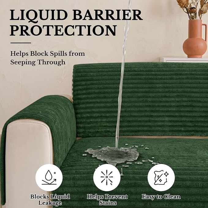 Smiry Waterproof Couch Cover for Dogs, Washable Non Slip Plush Protector | Waterproof Protection, Plush Flannel, Non Slip Backing, Pet Hair & Scratch Protection, Soft Cover (36" x 82.7") - Image 4