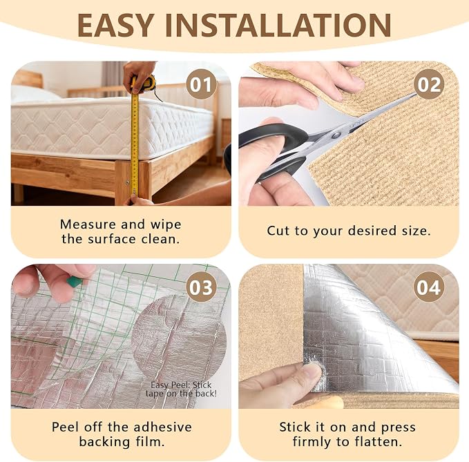 Cat Scratch Pad 78.7x15.8 Inch Self-Adhesive Trimmable Durable Cat Claws Furniture Protector for Couch Sofa Wall Door(Beige) - Image 6