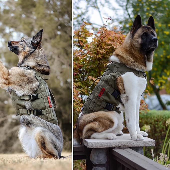 OneTigris No Pull Tactical Dog Harness for Medium Dogs, Aire Mesh Service Dog Harness Breathable Military Dog Molle Vests with Handles, Service Dogs Vest Harness for Walking Hiking Training - Image 6